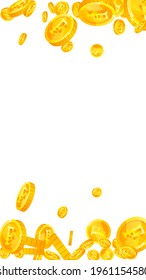 Swiss franc coins falling. Magnetic scattered CHF coins. Switzerland money. Memorable jackpot, wealth or success concept. Vector illustration.