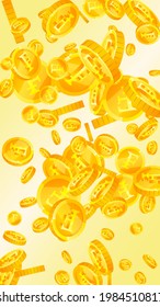 Swiss franc coins falling. Original scattered CHF coins. Switzerland money. Magnificent jackpot, wealth or success concept. Vector illustration.