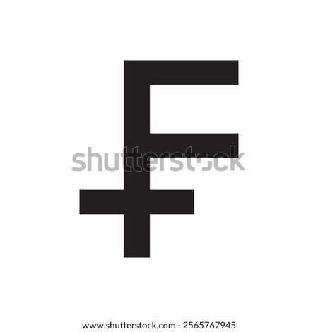 Swiss franc currency icon Vector flat thin line illustration