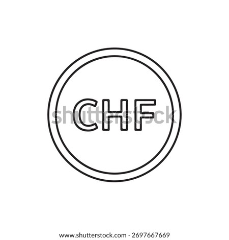 Swiss franc currency icon Vector flat thin line illustration
