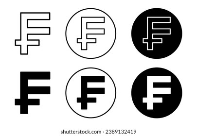 Schweizer Franken-Vektorsymbol-Zeichensatz