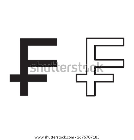 Swiss franc currency vector icon set collection. Swiss franc simple trendy style illustration for web and app..eps