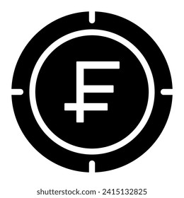 ilustración gráfica del vector del icono del franco de swiss para diseño móvil de web, interfaz de usuario y aplicación aislado en fondo blanco