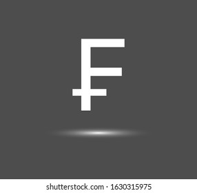 Swiss franc icon. Vector illustration, flat design