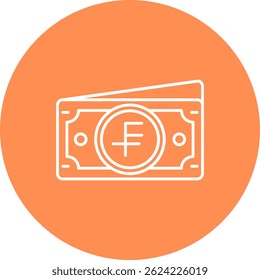 Franco suíço Linha vetor Ícone Design