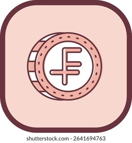 Swiss franc Line vector Icon Design