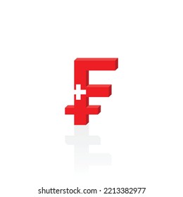 Swiss Franc Symbol 3d vector graphics