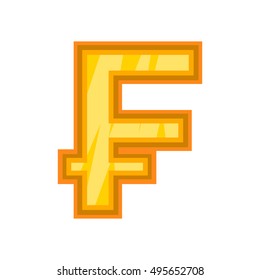 Swiss frank icon. Cartoon illustration of frank vector icon for web design