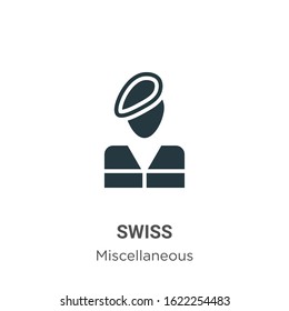 Swiss glyph icon vector on white background. Flat vector swiss icon symbol sign from modern miscellaneous collection for mobile concept and web apps design.