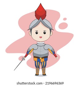 Swiss guard soldier cartoon vector