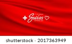 Swiss happy national day vector banner or poster background. Vector illustration. Switzerland. Swiss flag. Independence day. Switzerland republic day greeting card.