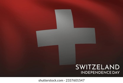 Swiss happy national day vector banner or poster background. Vector illustration. Switzerland. Swiss flag. Independence day. Switzerland republic day greeting card.