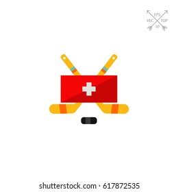 Swiss hockey vector icon