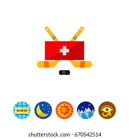 Swiss hockey vector icon