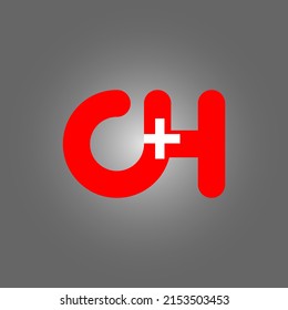 Swiss initials logo with a touch of the colors of the Swiss national flag