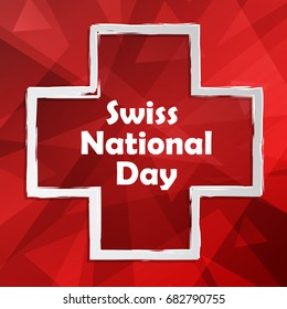 Swiss international day background. Vector illustration. Switzerland Independence Day. 