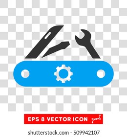 Swiss Knife EPS vector pictogram. Illustration style is flat iconic bicolor blue and gray symbol on white background.