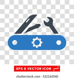 Swiss Knife EPS vector pictogram. Illustration style is flat iconic bicolor smooth blue symbol on white background.