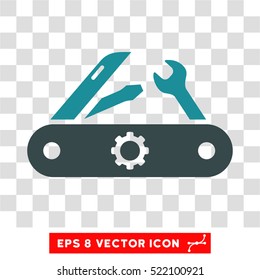 Swiss Knife EPS vector pictograph. Illustration style is flat iconic bicolor soft blue symbol on white background.