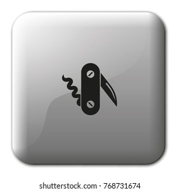 Swiss knife flat vector icon.
