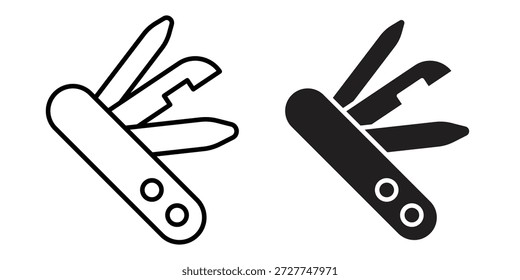 Swiss Knife Icon Konzept. Pixel perfekte lineare ui Symbol.