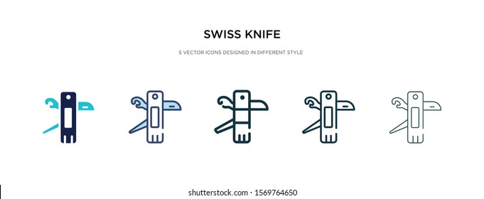 swiss knife icon in different style vector illustration. two colored and black swiss knife vector icons designed in filled, outline, line and stroke style can be used for web, mobile, ui
