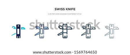 swiss knife icon in different style vector illustration. two colored and black swiss knife vector icons designed in filled, outline, line and stroke style can be used for web, mobile, ui
