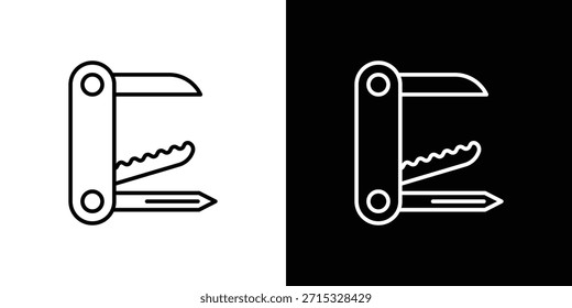 Swiss Knife Icon editierbares Konzept. Bearbeitbare Vektorstrichsymbole