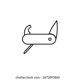 Swiss knife icon element of camping icon for mobile concept and web apps. Thin line swiss knife icon can be used for web and mobile. Premium icon on white background