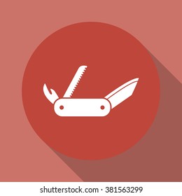 swiss knife icon. Flat design style eps 10