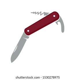 Swiss knife icon. Flat illustration of swiss knife vector icon for web design