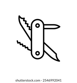 Icono de cuchillo suizo logotipo lineal aislado