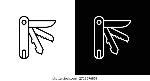 Elemento de logotipo de icono de cuchillo suizo. Ilustración vectorial. EPS10