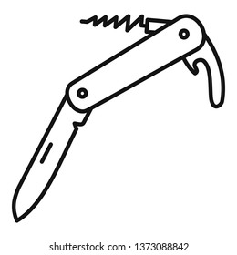 Swiss knife icon. Outline swiss knife vector icon for web design isolated on white background