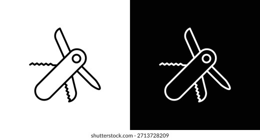 Icono suizo del cuchillo, muestra del Vector del contorno, Descarga del diseño del logotipo