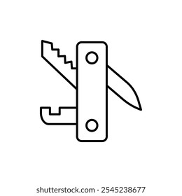 Swiss Knife Icon Single Thin line vector art set