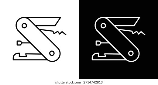 Icono de cuchillo suizo. Iconos de web lineal delgado