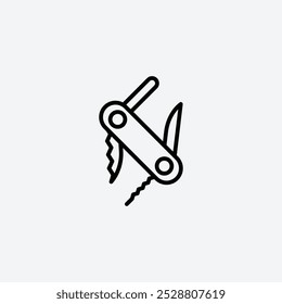 Schweizer Messer Symbol in drei verschiedenen Strichgrößen.
