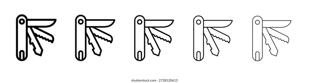 Schweizer Messer Symbol Vektor in editierbarem Strich lineares Piktogramm