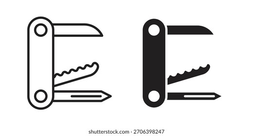 Ilustración vectorial de icono de cuchillo suizo. Diseño plano. Símbolos de Vector de Diseño gráfico.