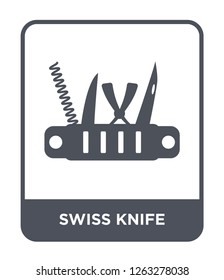 swiss knife icon vector on white background, swiss knife trendy filled icons from Camping collection, swiss knife simple element illustration