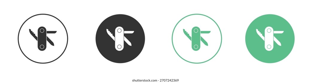 Vector de icono de cuchillo suizo, símbolo, ilustraciones de logotipo