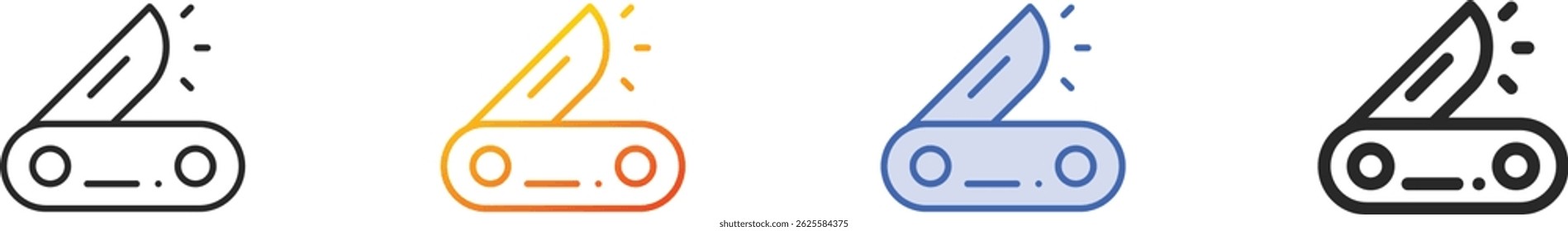 swiss knife icon.Thin Linear, Gradient, Blue Stroke and bold Style Design Isolated On White Background