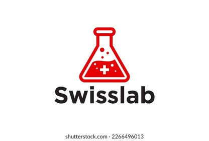 Swiss lab logo designs concept, science and medicine creative symbol lab logo template