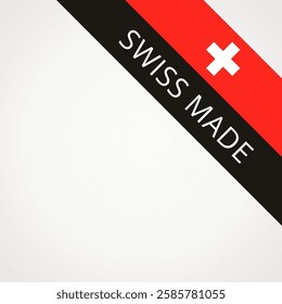 Swiss made - corner symbol with the flag of Switzerland