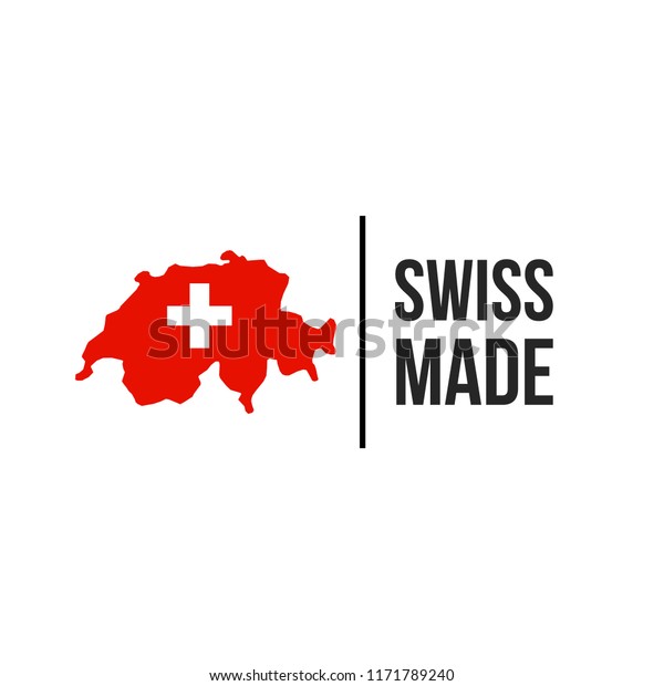 Swiss Made Label Icon Switzerland Flag Stock Vector (Royalty Free ...