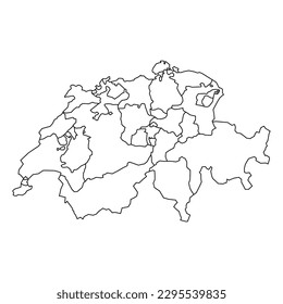 SUIZO MADE Mapa de fondo con estados. Mapa de Suiza aislado en el fondo blanco. Ilustración del vector
