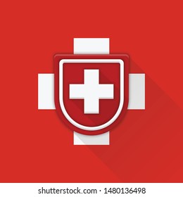 Swiss or Medical Shield adaptive icon illustration