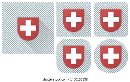 Swiss or Medical Shield adaptive icon illustration