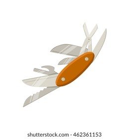 Swiss Multitool Knife With Open Blades